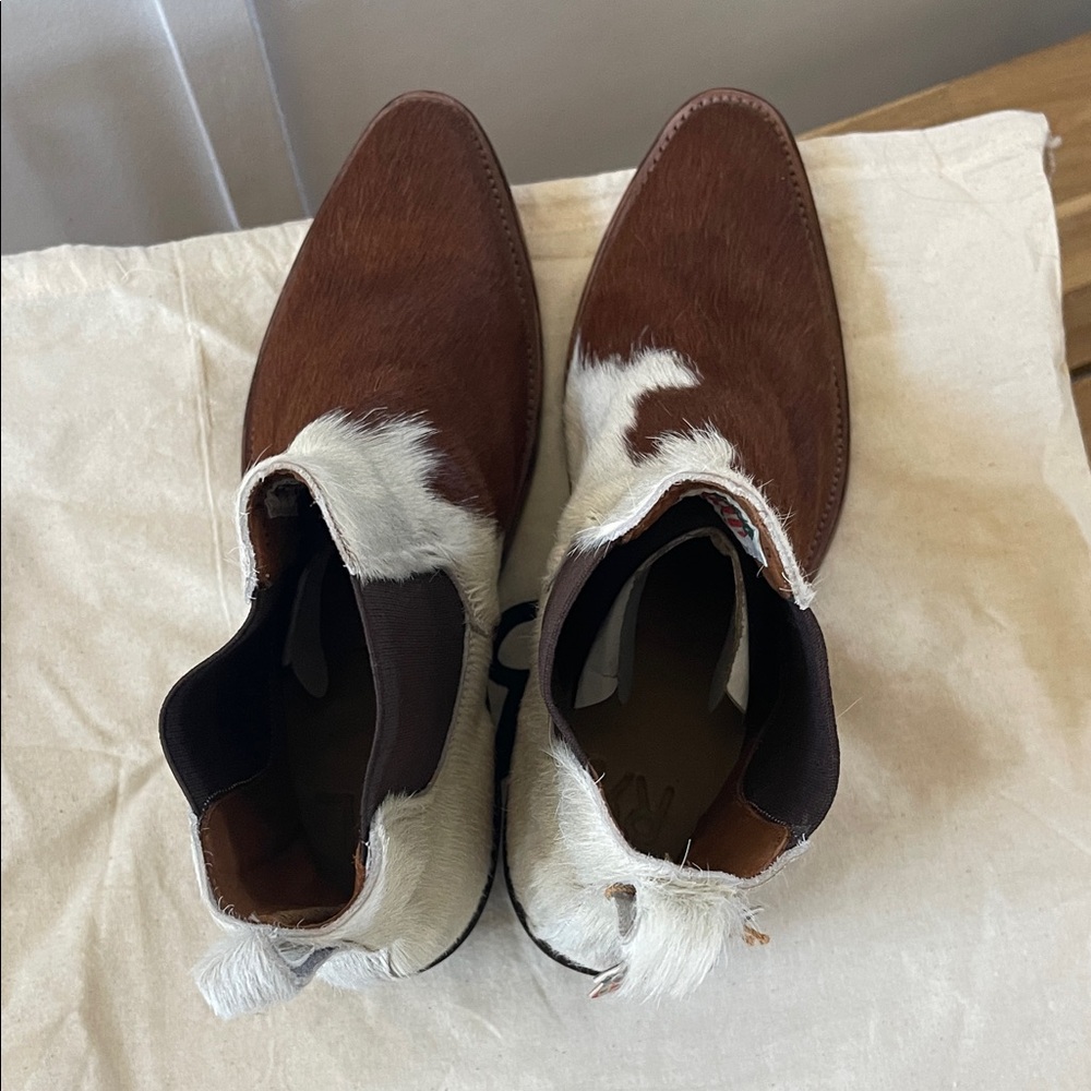 Ralph Lauren Double RL Women's Brown and Cream Ankle Boots Size 9 NWT - Picture 6 of 8
